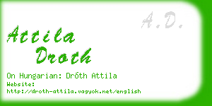 attila droth business card